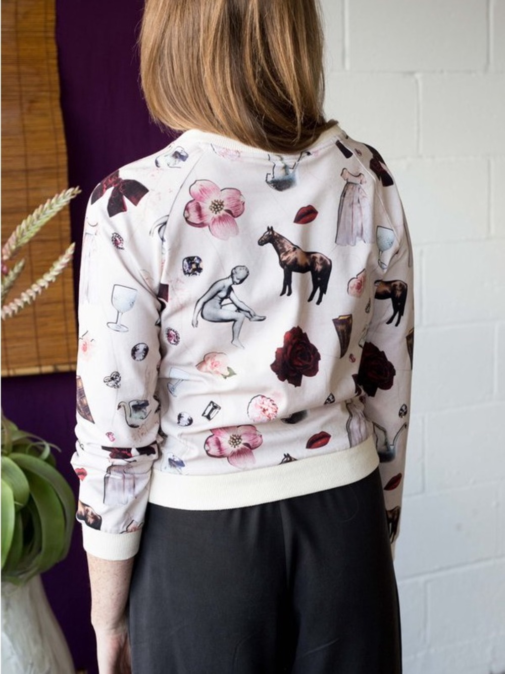 Samantha Pleet Cuddle Shirt Cream Floral & Motif Sweatshirt - Picture 2 of 3